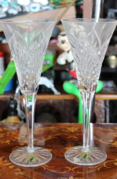 2 Waterford Crystal Bridal Toasting Glasses